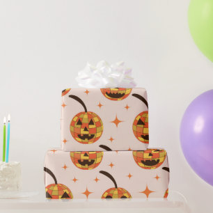 Papel De Regalo Patrón de calabazas de Halloween Disco Groovy 