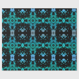 Papel De Regalo Patrón de caleidoscopio fractal eléctrico verde az