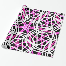 Papel De Regalo Patrón de Caleidoscopio Rosa Brillante y Caliente