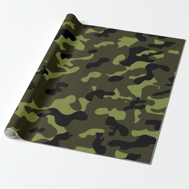 Papel De Regalo Patrón de camo del ejército (Desenrollado)