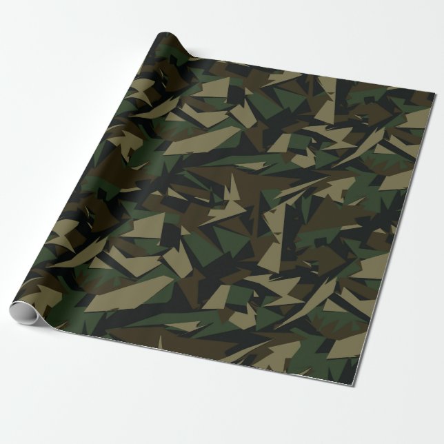 Papel De Regalo Patrón de camuflaje artístico del ejército (Desenrollado)