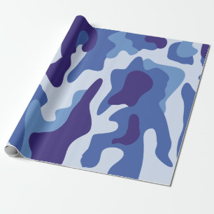 Papel De Regalo Patrón de camuflaje azul