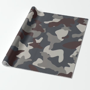 Papel De Regalo patrón de camuflaje camuflaje de ejército azul gri