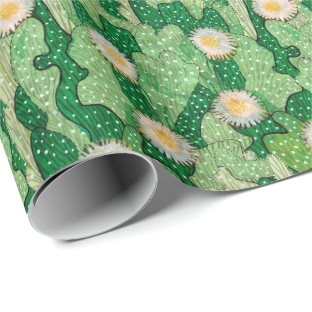 Papel De Regalo Patrón de camuflaje de cactus suculentos (Esquina del rollo)