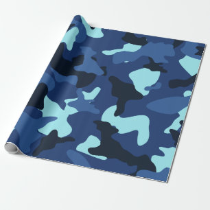 Papel De Regalo Patrón de camuflaje de camuflaje azul de la marina