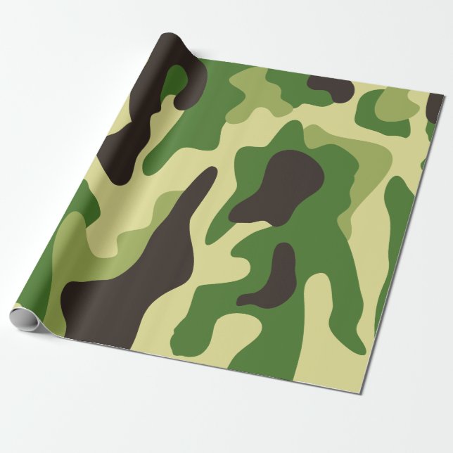 Papel De Regalo Patrón de camuflaje de Khaki (Desenrollado)