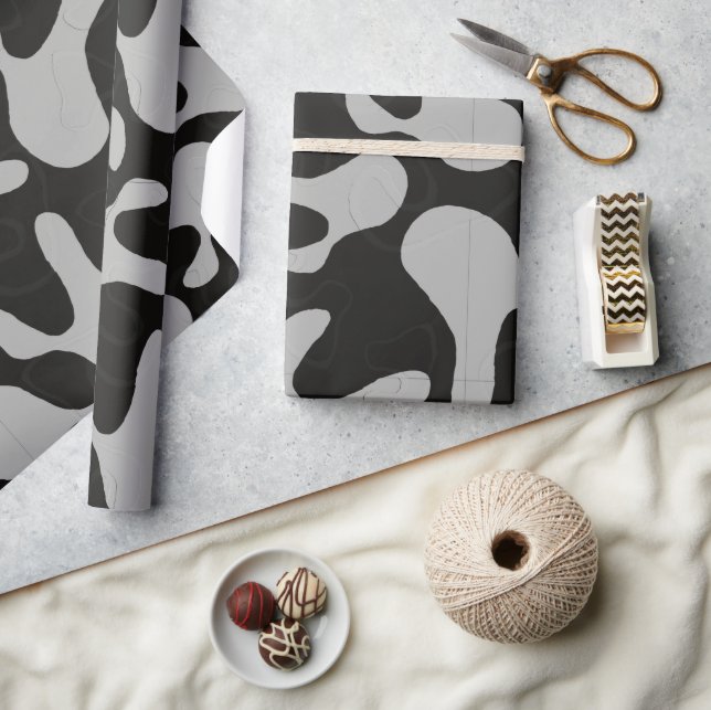 Papel De Regalo patrón de camuflaje gris (Artesanía)