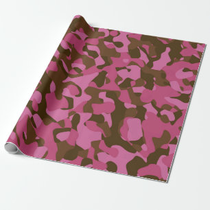 Papel De Regalo Patrón de camuflaje marrón rosa