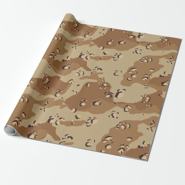 Papel De Regalo Patrón de camuflaje militar del desierto (Desenrollado)