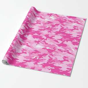 Papel De Regalo Patrón de camuflaje rosa: Conciencia sobre el cánc