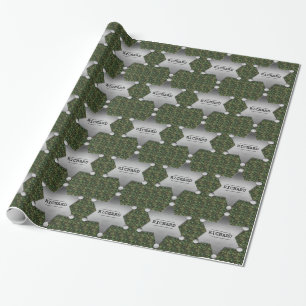 Papel De Regalo Patrón de camuflaje verde Marca de nombre del algu