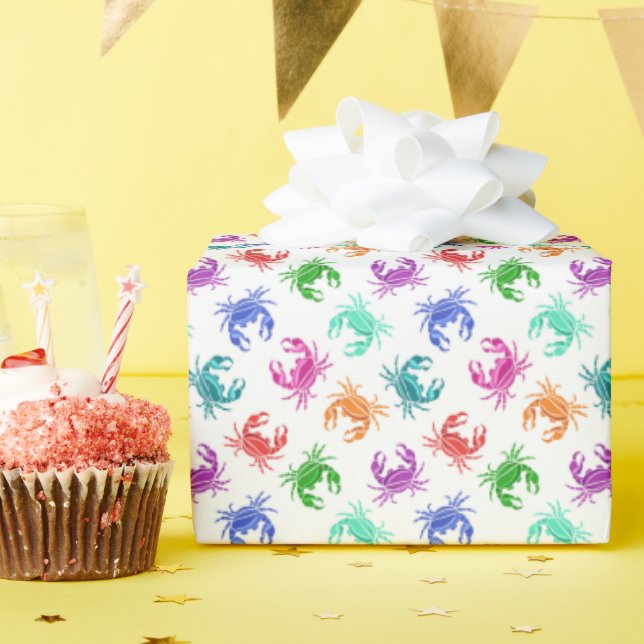 Papel De Regalo Patrón De Cangrejos (Fiesta de cumpleaños )
