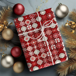 Papel De Regalo Patrón de canto de Navidades blancos rojos#13 ID10