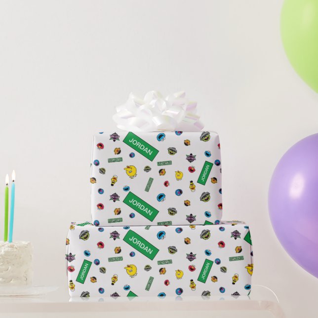 Papel De Regalo Patrón de caracteres de Plaza Sésamo (Regalos de fiesta)