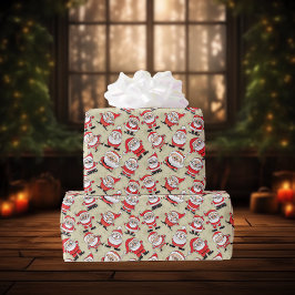 Papel De Regalo Patrón de caricatura de Santa Claus