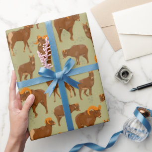 Papel De Regalo Patrón de carneros de montaña con ovejas de cuerno