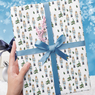 Papel De Regalo Patrón de cascanueces de Navidad elegante moderno