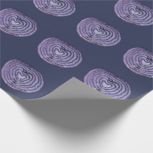 Papel De Regalo Patrón de Cebolla Morada sobre Fondo Azul Marino P
