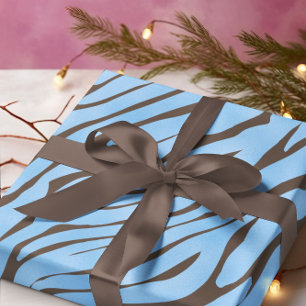 Papel De Regalo Patrón de cebra azul bebé
