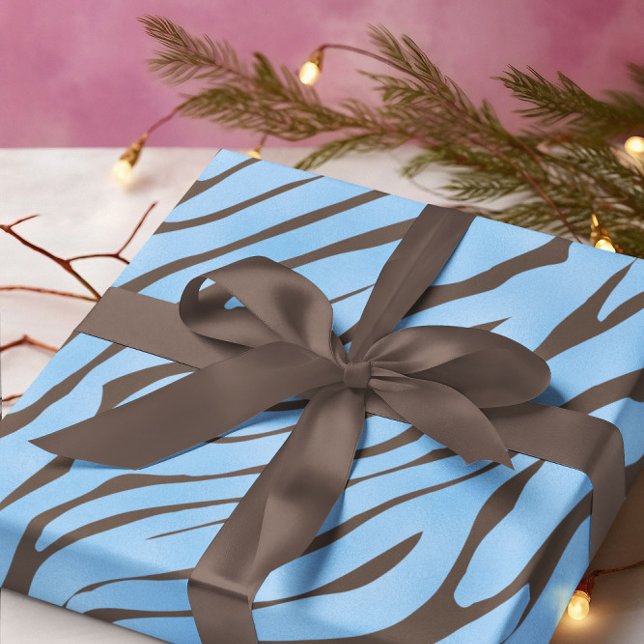 Papel De Regalo Patrón de cebra azul de bebé (Subido por el creador)