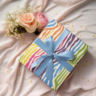 Papel De Regalo Patrón de cebra colorido