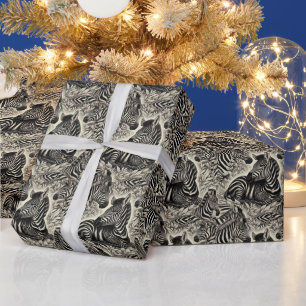 Papel De Regalo Patrón de cebra de época