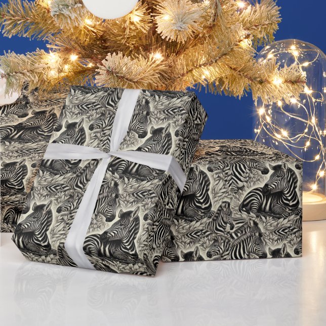 Papel De Regalo Patrón de cebra de época (Vacaciones)