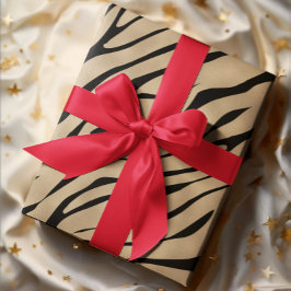 Papel De Regalo Patrón de cebra dorada metálico