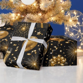 Papel De Regalo Patrón de Celebración de Año Nuevo de Lujo