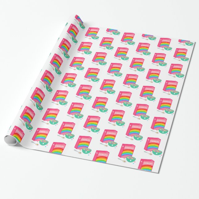 Papel De Regalo Patrón de cereales Rainbow (Desenrollado)