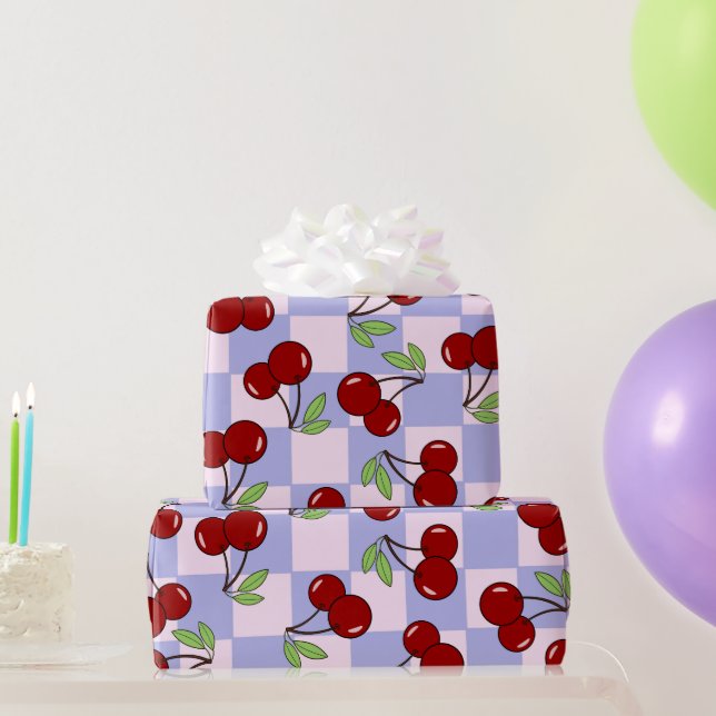 Papel De Regalo Patrón de cerezo rojo dulce (Regalos de fiesta)