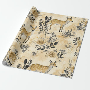 Papel De Regalo Patrón de cervatillo del bosque caprichoso