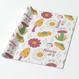 Papel De Regalo Patrón de champiñones, arcoiris y maricones colori