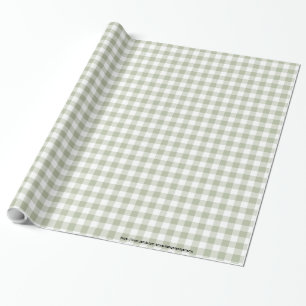 Papel De Regalo Patrón de chequeos de Gingham en blanco y verde de