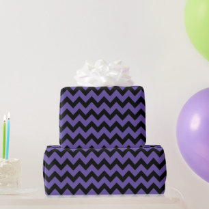 Papel De Regalo Patrón de cheurón negro ultravioleta