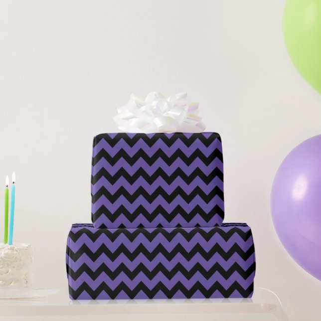 Papel De Regalo Patrón de cheurón negro ultravioleta (Regalos de fiesta)