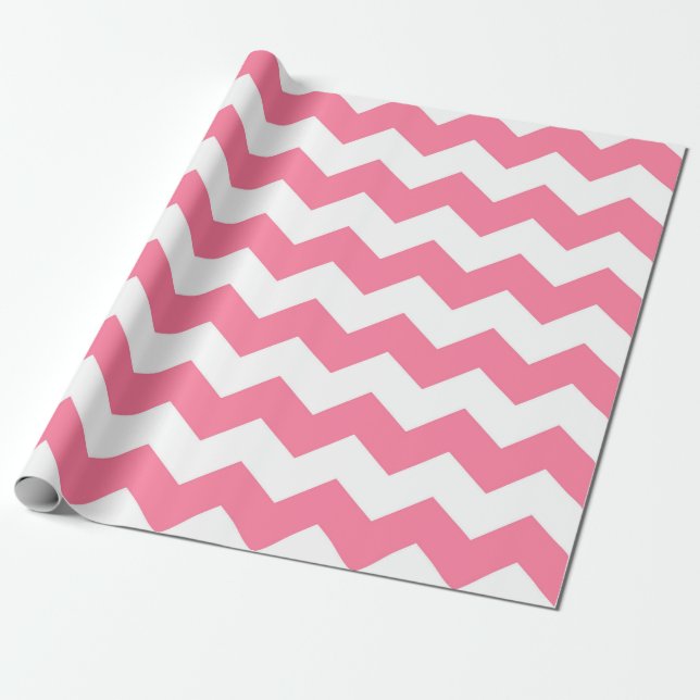 Papel De Regalo Patrón de cheurón rosa (Desenrollado)