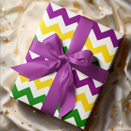Papel De Regalo Patrón de Chevron de Mardi Gras