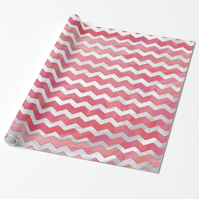 Papel De Regalo Patrón De Chevron De Salmon Swirl (Desenrollado)