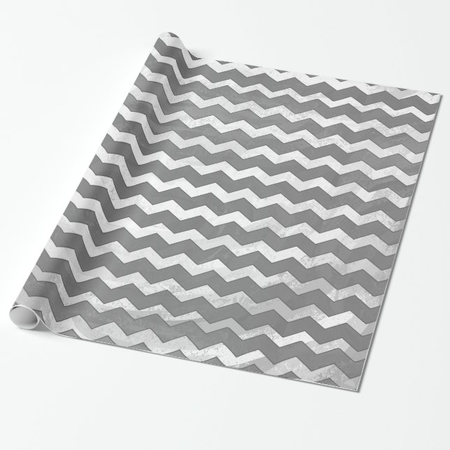 Papel De Regalo Patrón de Chevron gris pizarra (Desenrollado)