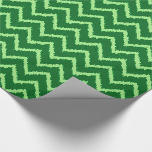 Papel De Regalo Patrón de Chevron Ikat - Pino y verde claro
