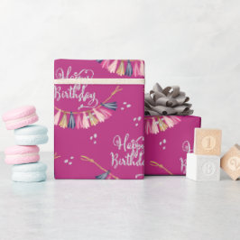 Papel De Regalo Patrón de Chica de cumpleaños