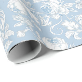 Papel De Regalo Patrón de chinoisería azul y blanco