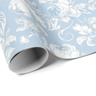 Papel De Regalo Patrón de chinoisería azul y blanco