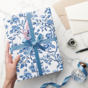 Papel De Regalo Patrón de Chinoiserie Azul