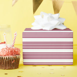 Papel De Regalo Patrón de cinco rayas de color rojo y blanco de Bo