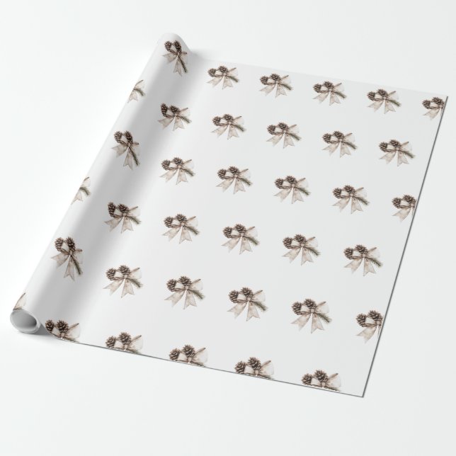 Papel De Regalo Patrón de cinta de Navidades de acuarela Boho (Desenrollado)