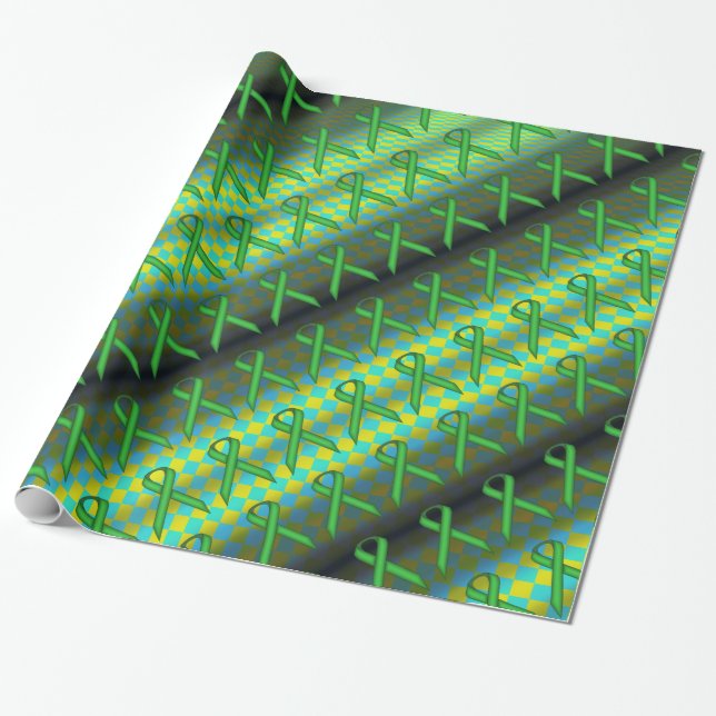 Papel De Regalo Patrón de cinta estándar verde de Kenneth Yoncich (Desenrollado)