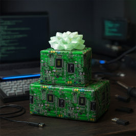 Papel De Regalo Patrón de circuito impreso de nombre personalizado