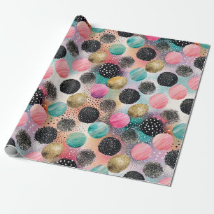 Papel De Regalo Patrón de círculo abstracto - con Purpurina y espe